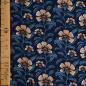Preview: Viskose Druck Blumen blau beige